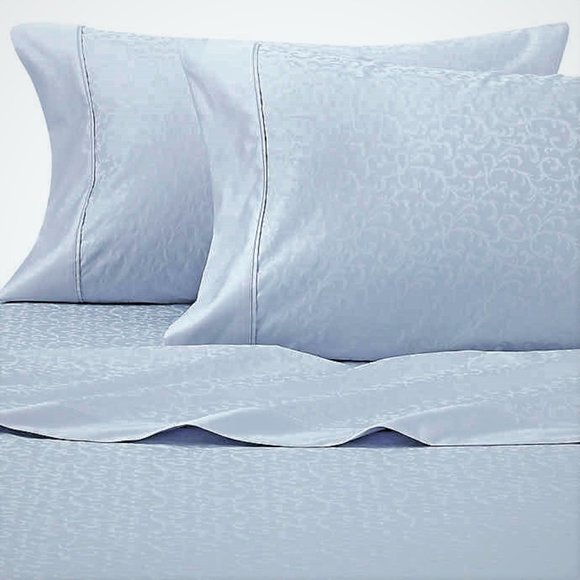 Cotton King Pillowcases New LIGHT BLUE Wamsutta 625 TC